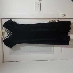 Velour calf-length dress